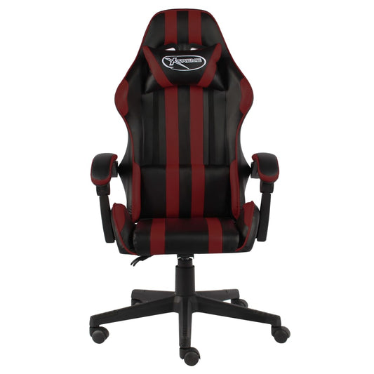 HKH Cadeira Estilo Corrida em Couro Artificial - Preto e - Vermelho Tinto
