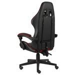 HKH Cadeira Estilo Corrida em Couro Artificial - Preto e - Vermelho Tinto