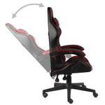 HKH Cadeira Estilo Corrida em Couro Artificial - Preto e - Vermelho Tinto
