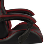 HKH Cadeira Estilo Corrida em Couro Artificial - Preto e - Vermelho Tinto