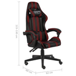 HKH Cadeira Estilo Corrida em Couro Artificial - Preto e - Vermelho Tinto