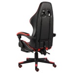 HKH Cadeira Estilo Corrida com Apoio Pés em Couro Artificial - Preto/Vermelho