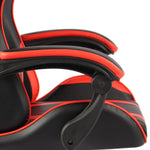 HKH Cadeira Estilo Corrida com Apoio Pés em Couro Artificial - Preto/Vermelho