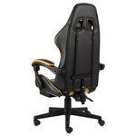 HKH Cadeira Estilo Corrida com Apoio Pés em Couro Artificial - Preto/Dourado