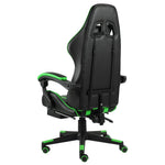 Silla Gaming HKH con reposapiés de cuero sintético - Negro/verde