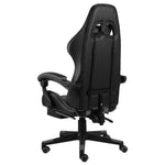HKH Cadeira Estilo Corrida com Apoio Pés em Couro Artificial - Preto/Cinzento