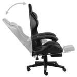 HKH Cadeira Estilo Corrida com Apoio Pés em Couro Artificial - Preto/Cinzento