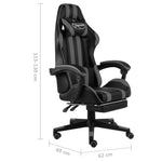 HKH Cadeira Estilo Corrida com Apoio Pés em Couro Artificial - Preto/Cinzento