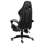 HKH Cadeira Estilo Corrida com Apoio Pés em Couro Artificial - Preto/Branco
