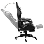 HKH Cadeira Estilo Corrida com Apoio Pés em Couro Artificial - Preto/Branco