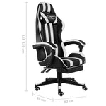 HKH Cadeira Estilo Corrida com Apoio Pés em Couro Artificial - Preto/Branco
