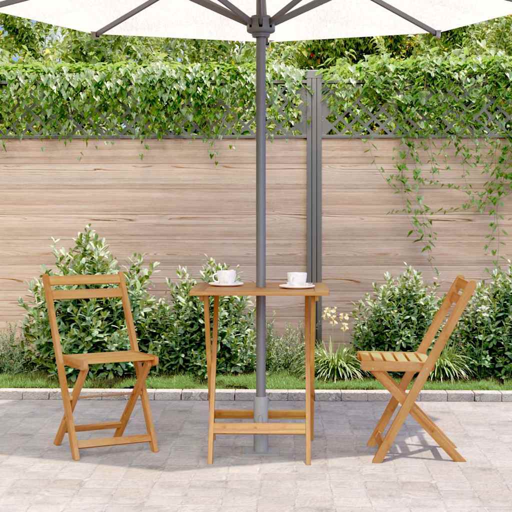 HKH Mesa de Jardim Dobrável 60x60x75 Cm Madeira de Acácia Maciça - Marrom