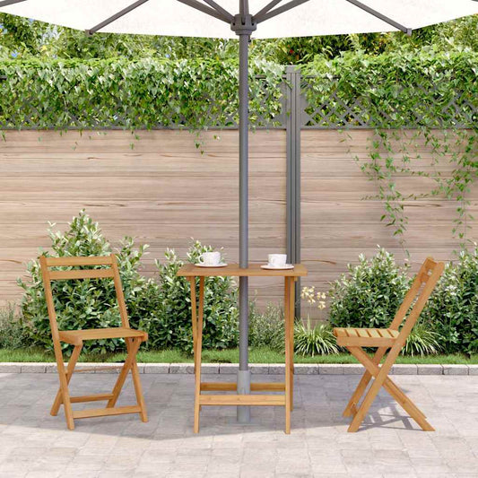 HKH Mesa de Jardim Dobrável 60x60x75 Cm Madeira de Acácia Maciça - Marrom