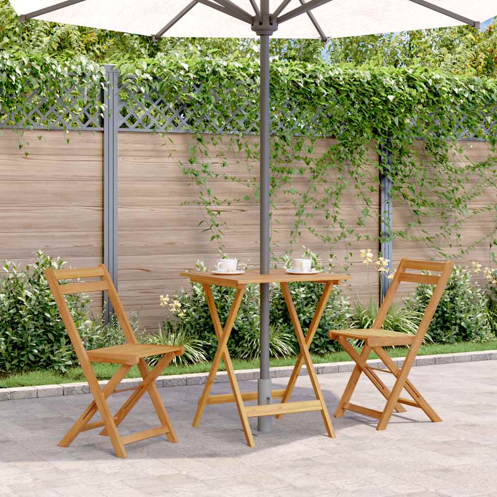 HKH Mesa de Jardim Dobrável 60x60x75 Cm Madeira de Acácia Maciça - Marrom
