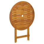HKH Mesa de Jardim Dobrável 70 Cm Madeira de Acácia Maciça - Marrom