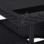 HKH 5 Pcs Conj. Jantar para Jardim Vime Pe e Madeira Acácia - Preto
