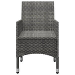 HKH 3 Pcs Conjunto Bistrô Vime Pe e Vidro Temperado - Cinzento