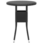 HKH 3 Pcs Conjunto de Jantar para Jardim Vime Pe - Preto