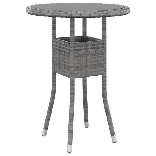 HKH 3 Pcs Conjunto de Jantar para Jardim Vime Pe - Cinzento