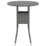 HKH 3 Pcs Conjunto de Jantar para Jardim Vime Pe - Cinzento