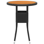 HKH 3 Pcs Conjunto de Jantar para Jardim Vime Pe - Preto