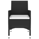 HKH 3 Pcs Conjunto de Jantar para Jardim Vime Pe - Preto