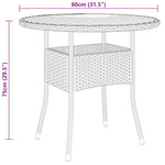 HKH 3 Pcs Conjunto de Jantar para Jardim Vime Pe - Preto