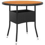 HKH 5 Pcs Conjunto de Jantar para Jardim Vime Pe - Preto