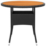 HKH 5 Pcs Conjunto de Jantar para Jardim Vime Pe - Preto