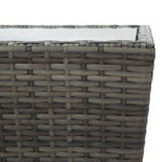 HKH 3 Pcs Conjunto de Bistrô para Jardim Vime Pe e Vidro - Cinzento
