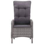 HKH 3 Pcs Conjunto de Bistrô para Jardim Vime Pe e Vidro - Cinzento