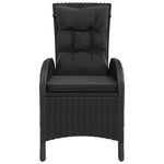 HKH 3 Pcs Conjunto de Bistrô para Jardim Vime Pe - Preto