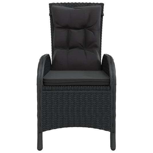 HKH 3 Pcs Conjunto de Bistrô para Jardim Vime Pe - Preto