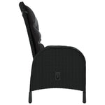 HKH 3 Pcs Conjunto de Bistrô para Jardim Vime Pe - Preto