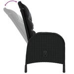 HKH 3 Pcs Conjunto de Bistrô para Jardim Vime Pe - Preto