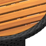 HKH 3 Pcs Conjunto de Bistrô para Jardim Vime Pe - Preto