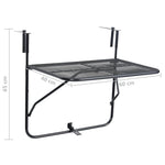 HKH Mesa para Varanda 60x40 Cm Aço - Preto
