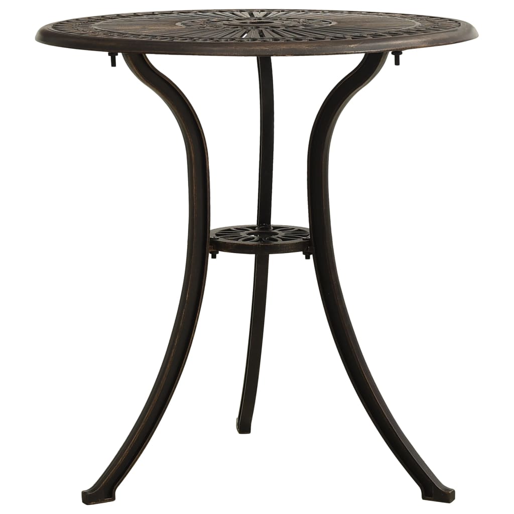 HKH Mesa de Jardín 62x62x65 Cm Aluminio Fundido Bronce - Marrón