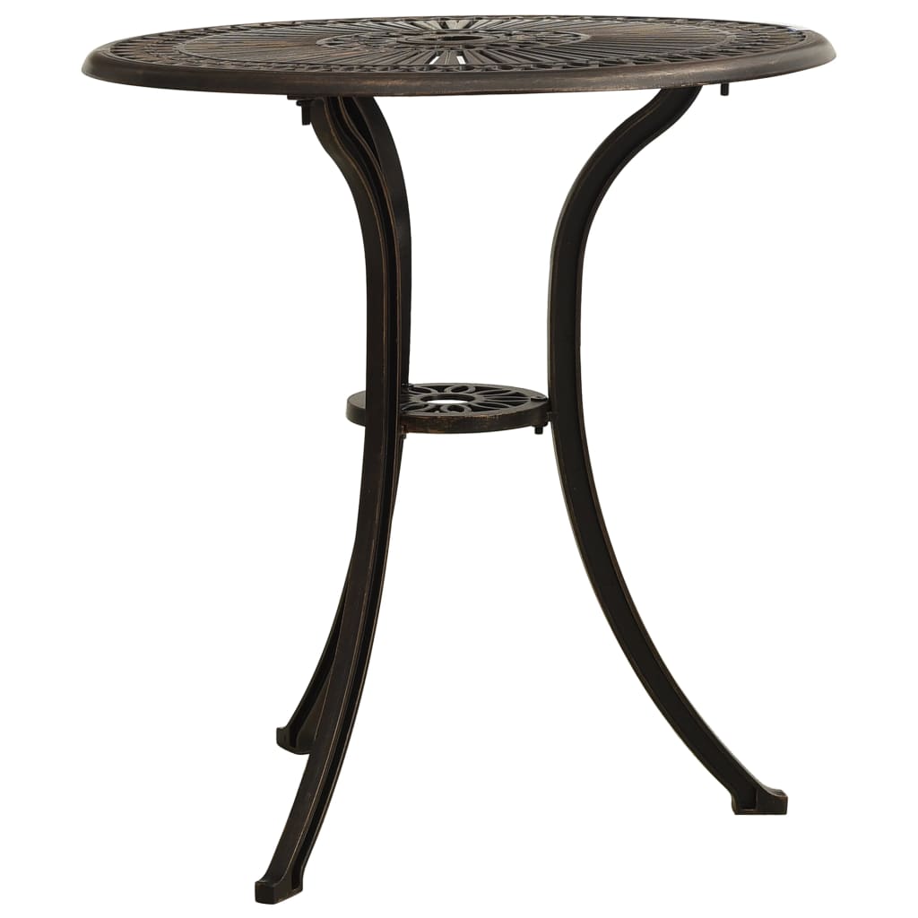 HKH Mesa de Jardín 62x62x65 Cm Aluminio Fundido Bronce - Marrón