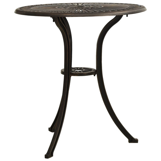 HKH Mesa de Jardim 62x62x65 Cm Alumínio Fundido Bronze - Marrom
