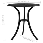 HKH Mesa de Jardim 62x62x65 Cm Alumínio Fundido - Preto