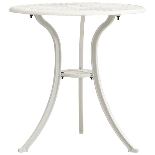 HKH Mesa de Jardim 62x62x65 Cm Alumínio Fundido - Branco