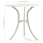 HKH Mesa de Jardim 62x62x65 Cm Alumínio Fundido - Branco