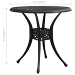 HKH Mesa de Jardim Alumínio Fundido - Preto