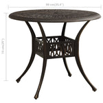 HKH Mesa de Jardim Alumínio Fundido Bronze - Marrom