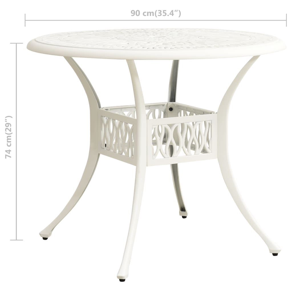 HKH Mesa de Jardim Alumínio Fundido - Branco