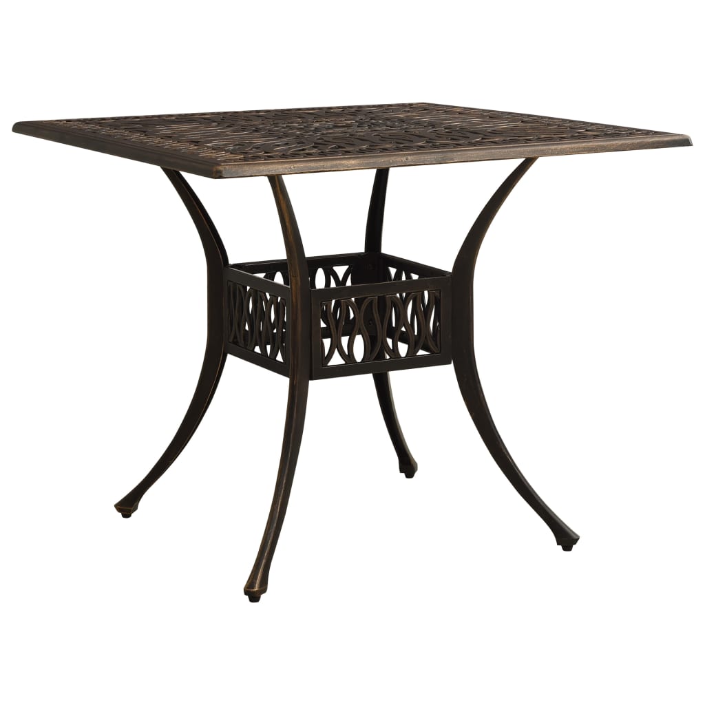 HKH Mesa de Jardim 90x90x73 Cm Alumínio Fundido Bronze - Marrom