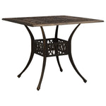 HKH Mesa de Jardim 90x90x73 Cm Alumínio Fundido Bronze - Marrom