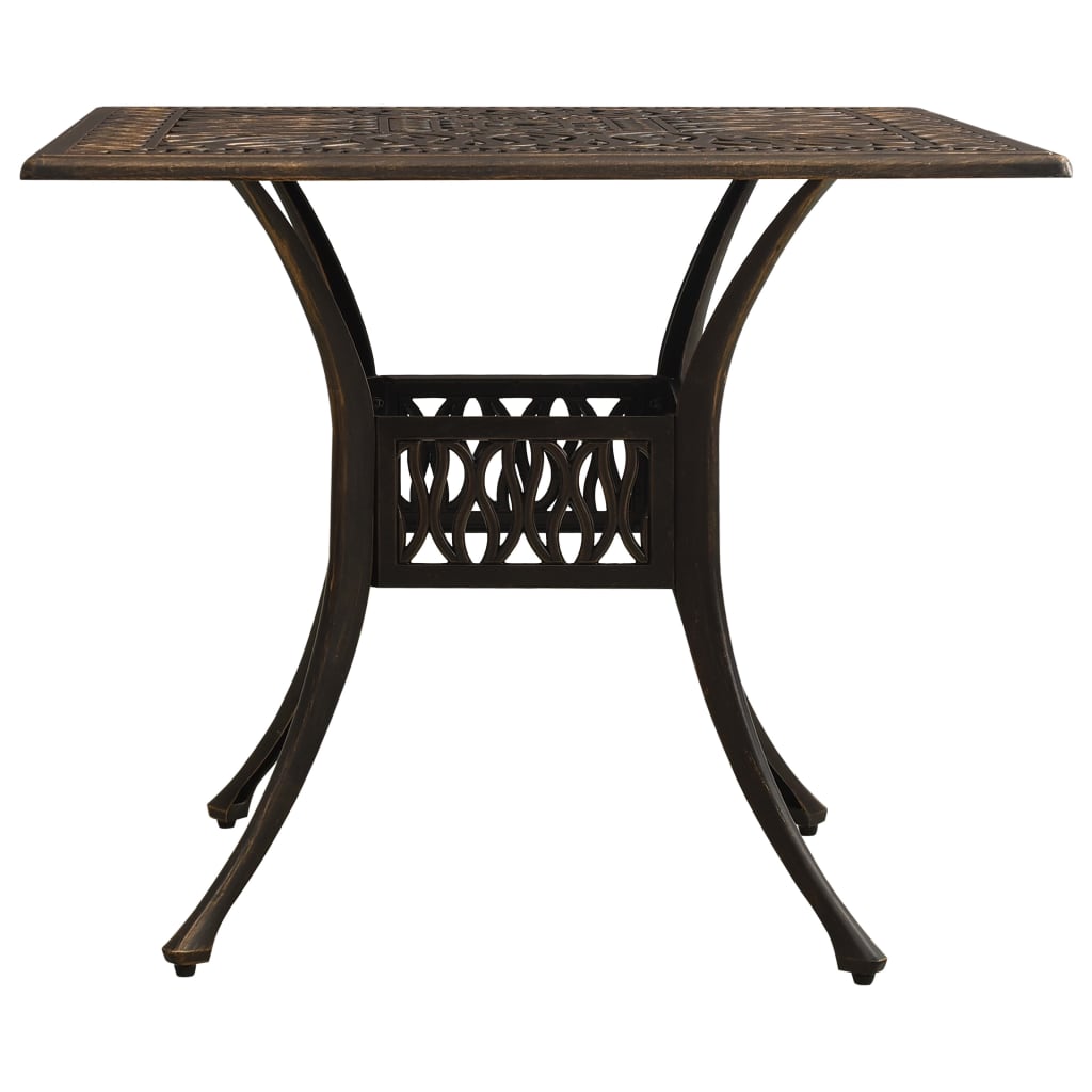 HKH Mesa de Jardim 90x90x73 Cm Alumínio Fundido Bronze - Marrom