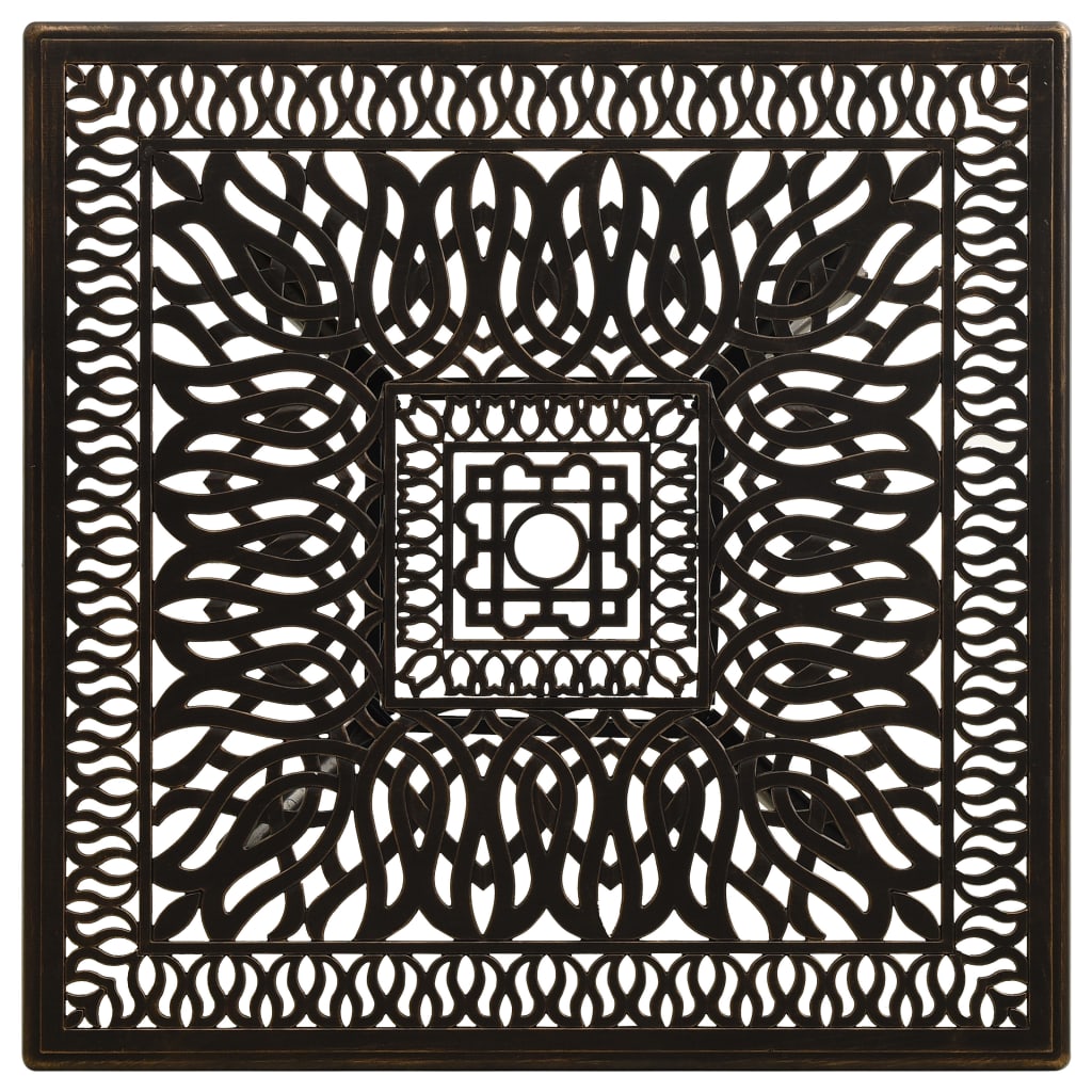 HKH Mesa de Jardim 90x90x73 Cm Alumínio Fundido Bronze - Marrom